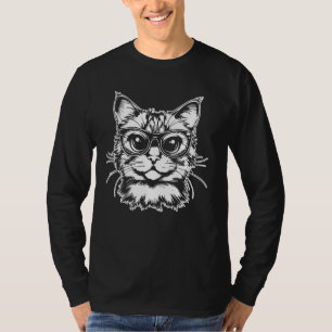 Camiseta Mulheres Espirituosas Casuais Animais Gatos Vestid