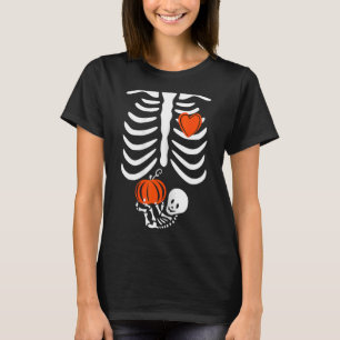 Camiseta Mulheres Esqueleto Bebê Grávida Gaiola para Queda