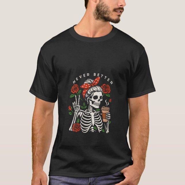 Camiseta Mulheres Esqueletrizando Café Sem Teto Nunca Melho (Frente)