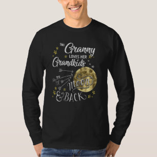Camiseta Mulheres Esta Avó Ama Seus Netos Até a Lua