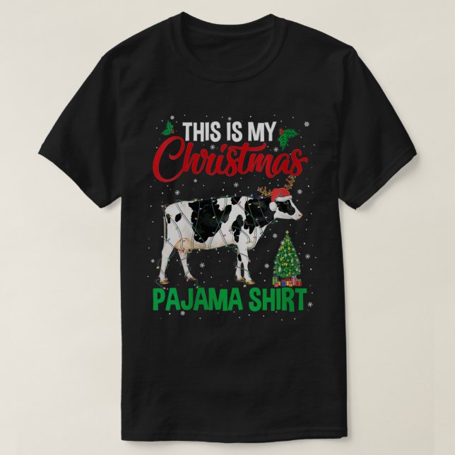 Camiseta Mulheres Este É Meu Vinho De Natal Pajama Sant (Frente do Design)