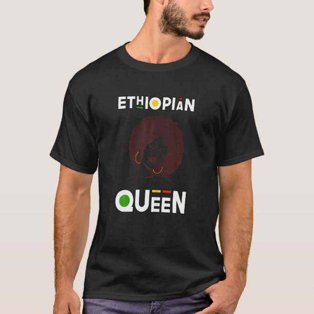 Camiseta Mulheres etíopes Rainha Africana Diva Prid African (Frente)
