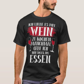 Camiseta Mulheres eu adoro cozinhar com vinho engraçado
