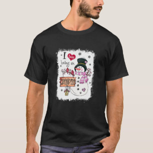 Camiseta Mulheres Eu Adoro Ser Vovó Snowman Fu Natal
