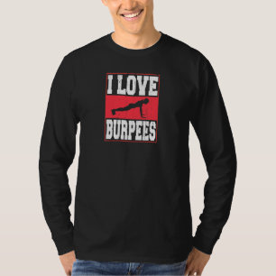 Camiseta Mulheres Eu Amo Burpees Fitness Fisiculturismo Fem