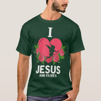 Camiseta Mulheres Eu Amo Jesus e Fadas, Fada Cristã G
