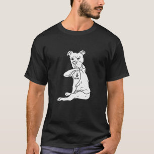 Camiseta Mulheres Eu Amo Mamãe Pitbull Adorando O Propriet