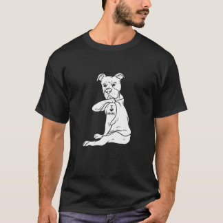 Camiseta Mulheres Eu Amo Mamãe Pitbull Adorando O Proprietá