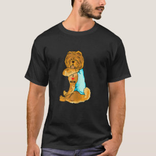 Camiseta Mulheres Eu Amo Mamãe Tatto Chow Chow Mãe Cães Mul