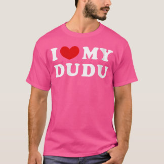 Camiseta Mulheres Eu Amo Meu Dudu Eu Adoro Meu Dudu VNeck a