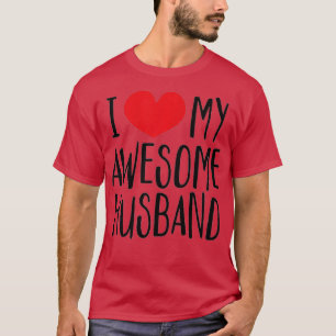 Camiseta Mulheres Eu Amo Meu Incrível Marido Tee Red Heart