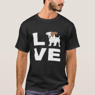 Camiseta Mulheres Eu Amo Meu Jack Russell Cachorro Puppy Pe