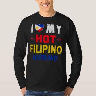 Camiseta Mulheres Eu Amo Meu Quente Marido Filipino Filipin