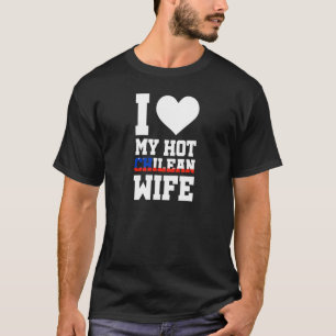 Camiseta Mulheres Eu Amo Minha Esposa Quente Chilena Raízes