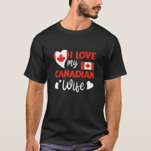 Camiseta Mulheres Eu Amo Minha Mulher Canadiana Bandeira Ca