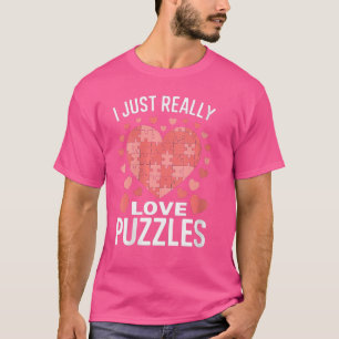 Camiseta Mulheres Eu Apenas Amo Muito Puzzles Jogo de Quebr