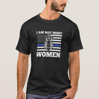 Camiseta Mulheres Eu não sou a maioria das mulheres policia
