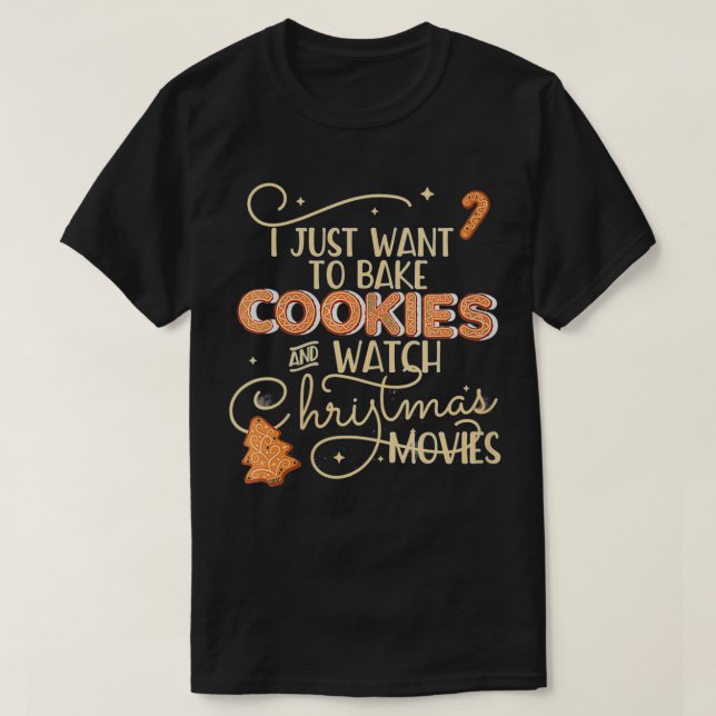 CAMISETA MULHERES, EU SÓ QUERO ASSAR COOKIES ASSISTIR NATAL (Frente do Design)