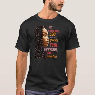 Camiseta Mulheres Eu Sou Poderosa Leão Rainha Melanina Afri
