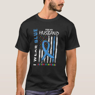 Camiseta Mulheres Eu Uso Azul Pelo Meu Marido Conscientizaç