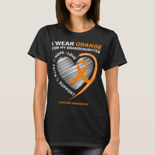 Camiseta Mulheres Eu Uso Laranja Para Minha Netos Leucemia