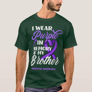 Camiseta Mulheres Eu Uso Roxo Em Memória Do Meu Irmão Overd