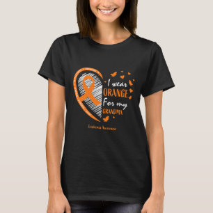 Camiseta Mulheres Eu Visto Laranja Para Minha Avó Leucemia