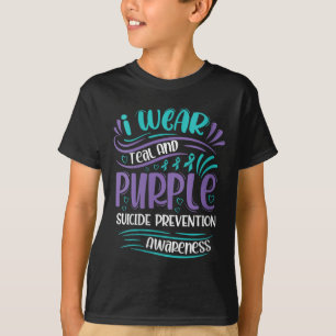 Camiseta Mulheres Eu Visto Prevenção Suicida De Teto E Roxo