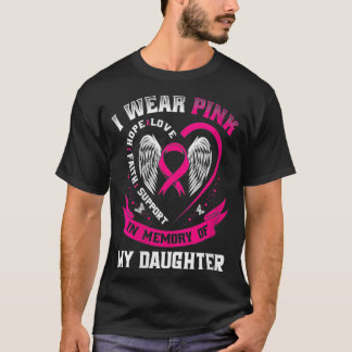 Camiseta Mulheres Eu Visto Rosa Em Memória Da Minha Filha M