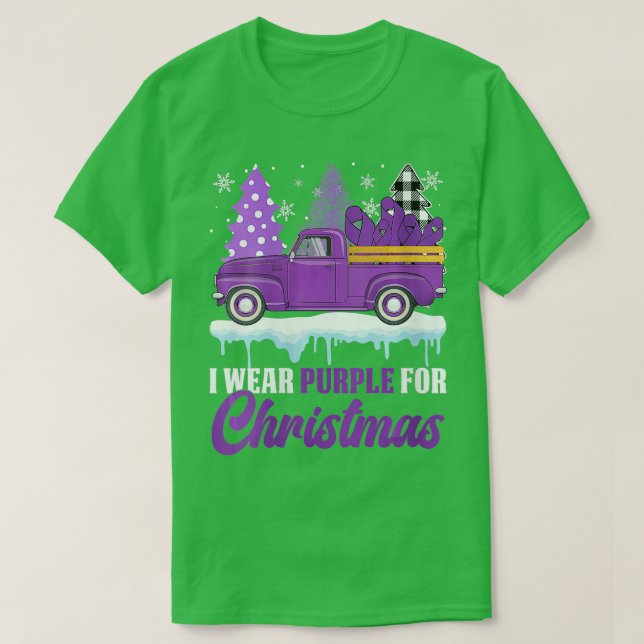Camiseta Mulheres Eu Visto Roxo Para A Epilepsia De Natal A (Frente do Design)