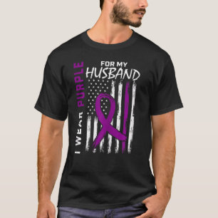 Camiseta Mulheres Eu Visto Roxo Para O Meu Marido Com Epile