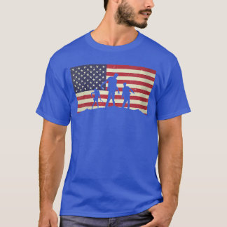 Camiseta Mulheres EUA Bandeira Americana Envelhecida Zomb H