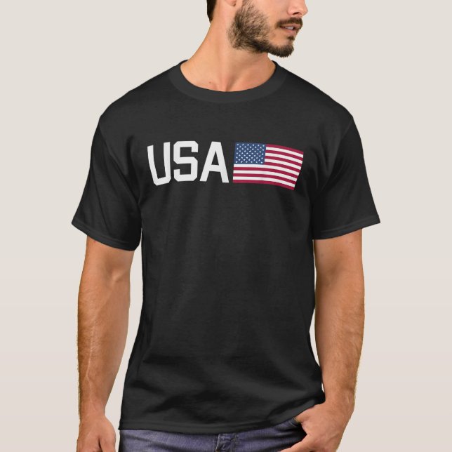 Camiseta Mulheres EUA Homens Crianças Bandeira Americana 4º (Frente)