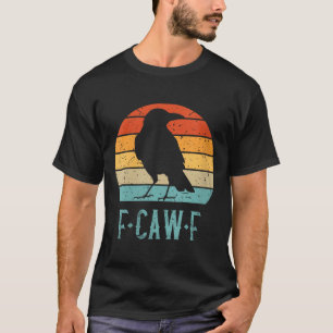 Camiseta Mulheres F-caw-f Black Crow Black Bird Retro Sunse