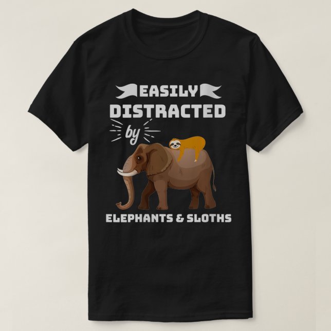 Camiseta Mulheres Fácil De Distrair Com Lágrimas E Elefante (Frente do Design)