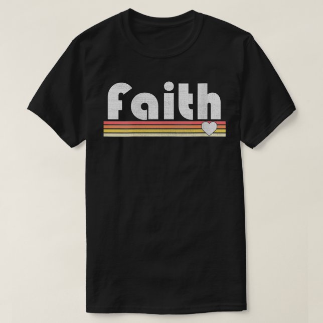 Camiseta Mulheres Faith Estilo Retroativo Inspiracional Vin (Frente do Design)