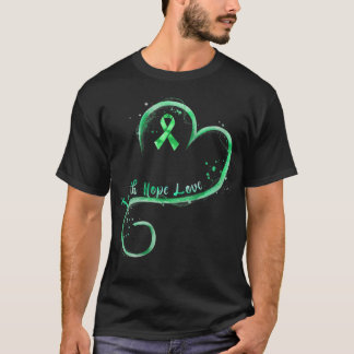 Camiseta Mulheres Faith Hope Adoram Doença Renal Verde