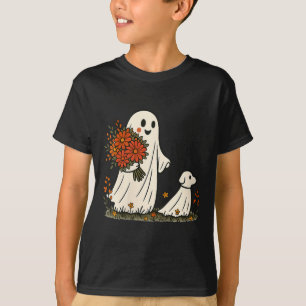 Camiseta Mulheres Fantasma Caminhando Cachorro Assustador D