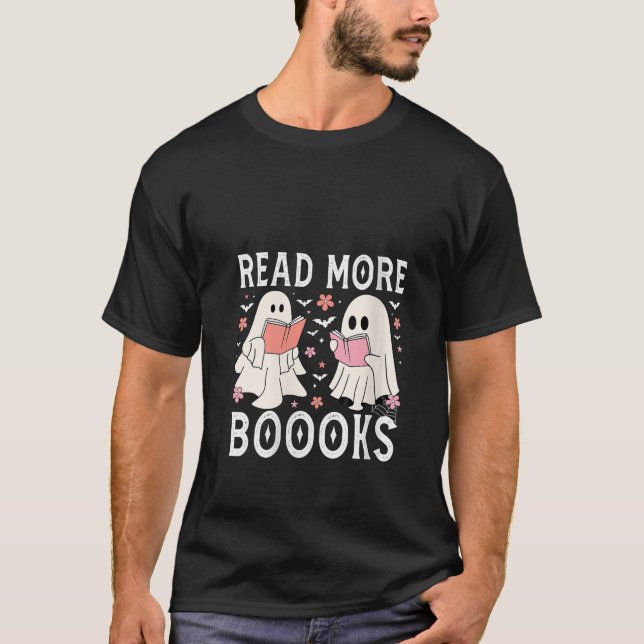 Camiseta Mulheres Fantasmas Fofos Livros Leem Mais Livros E (Frente)