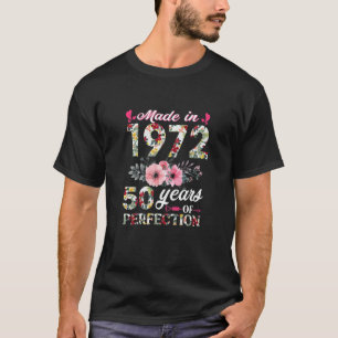 Camiseta Mulheres Feitas Em 1972, 50 Anos De Idade Floral