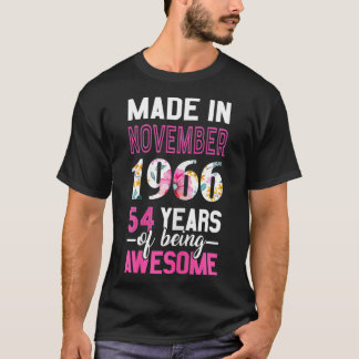 Camiseta Mulheres feitas em novembro de 1966 54º aniversári