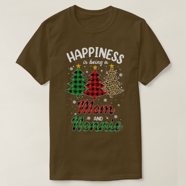 Camiseta Mulheres Felicidade é ser mãe e nonnie Leopard (Frente do Design)