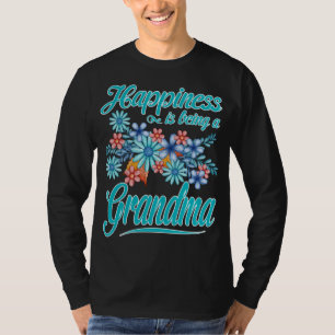 Camiseta Mulheres Felicidade é ser uma vovó Dia de as mã