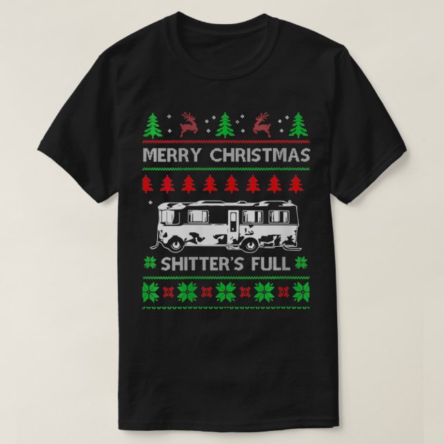 Camiseta Mulheres Feliz Cheio de Natal Feliz Holida (Frente do Design)