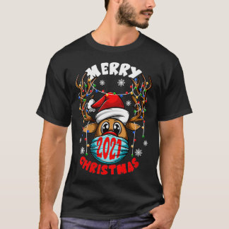 Camiseta Mulheres Feliz Natal 2021 Rudolph Reindeer Em Mães