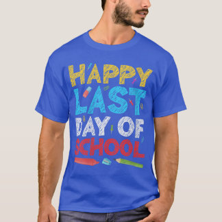 Camiseta Mulheres Feliz Último Dia de Aula Alunos e Profess