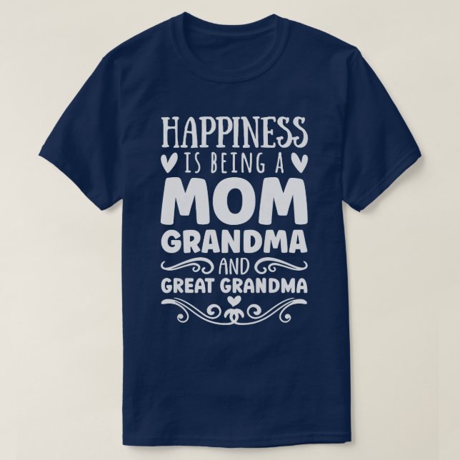 Camiseta Mulheres Felizes é ser uma avó e um Excelente (Frente do Design)