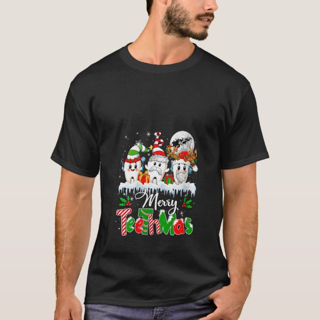 Camiseta Mulheres Felizes Teethmas Xmas Três Papais noeis E (Frente)