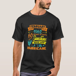 Camiseta Mulheres Fevereiro De 1962 60 Anos Velho Sol Mistu