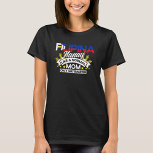 Camiseta Mulheres Filipinas Bandeira Filipina Nanay Mãe Pin
